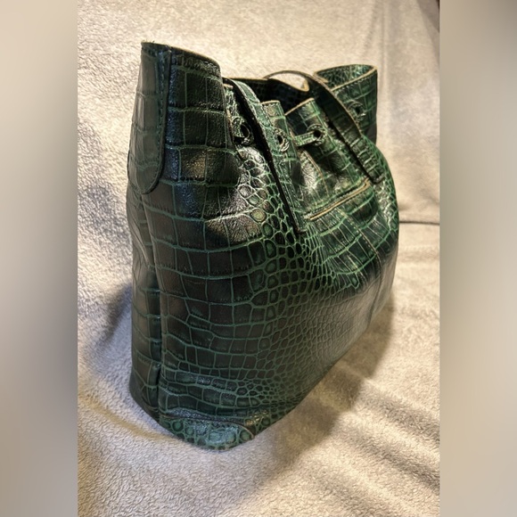 Patricia Nash 10th Anniversary Croc Embossed Leather Tassel Shoulder Bag